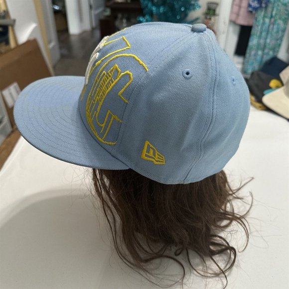 New York Yankees New Era 59FIFTY NYC Skyline Blue Fitted Cap Hat 7 3/8 - Picture 3 of 9